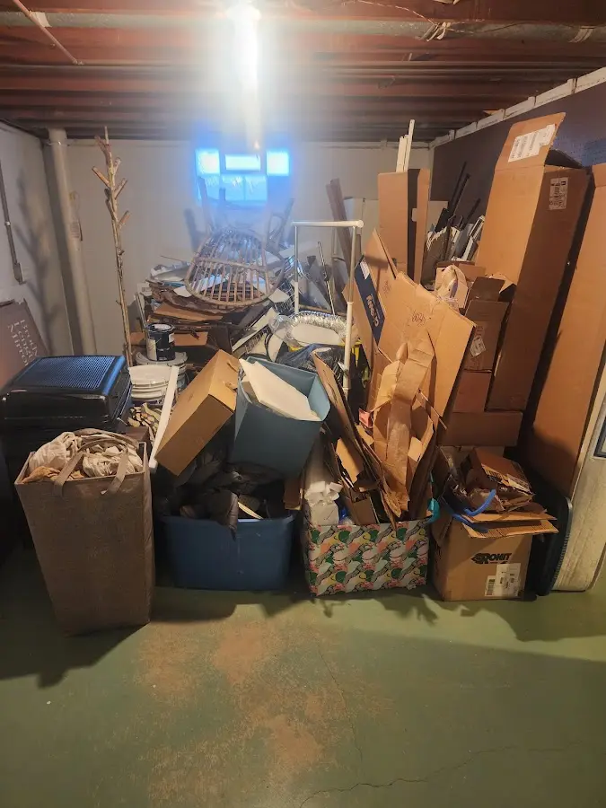 Roll-off dumpster container at job site for 20 Yard Dumpster Rental in Newport News